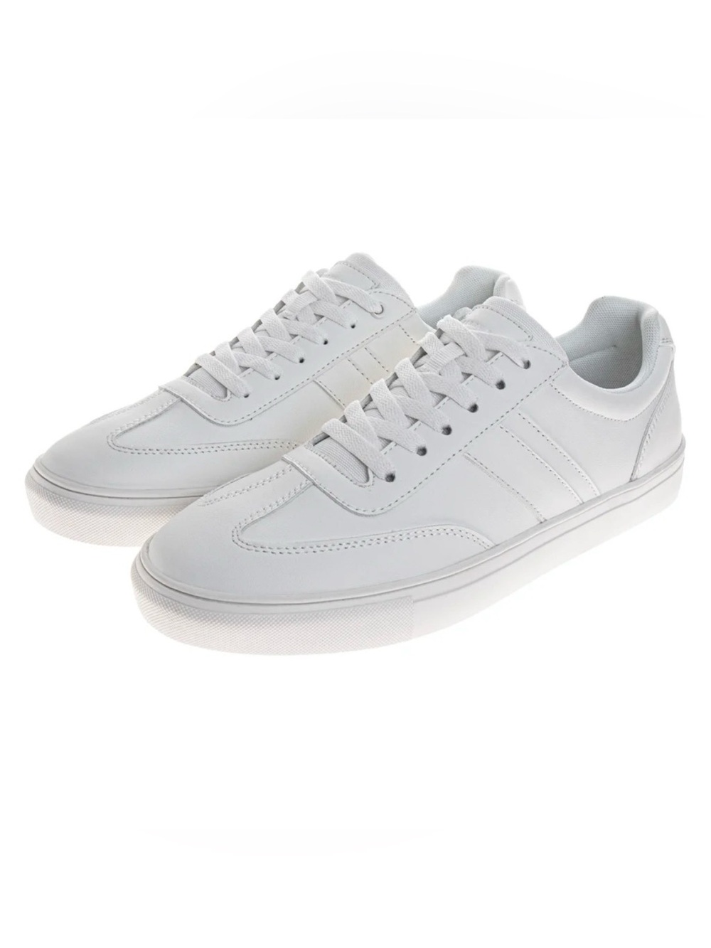 Perry Ellis Men's White Low-Top Leather Sneakers